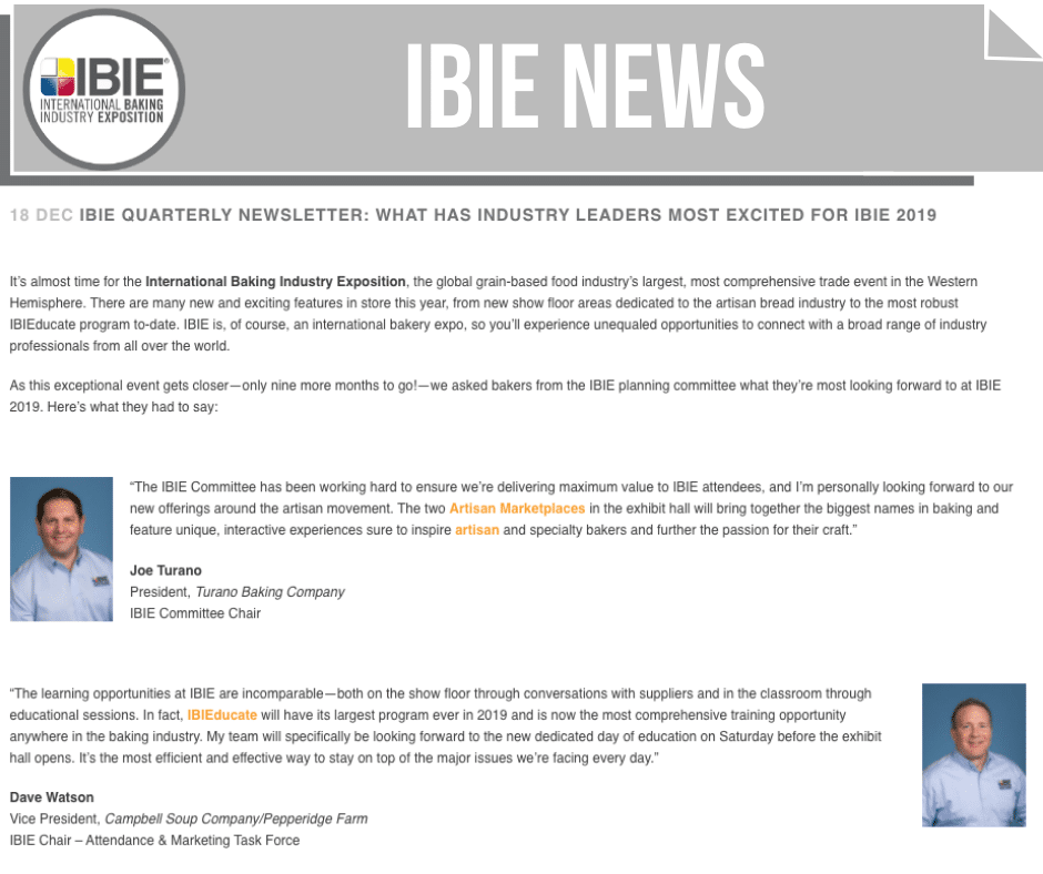 IBIE QUARTERLY NEWSLETTER: WHAT HAS INDUSTRY LEADERS MOST EXCITED FOR IBIE 2019