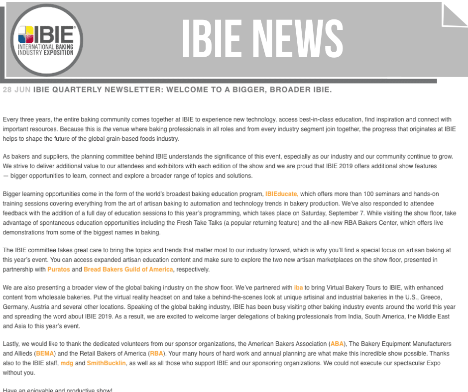 IBIE QUARTERLY NEWSLETTER: WELCOME TO A BIGGER, BROADER IBIE.