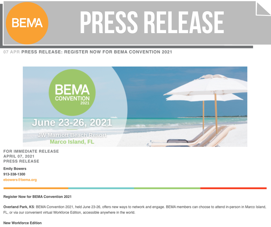 Register Now for BEMA Convention 2021