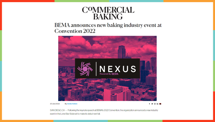 BEMA announces new baking industry event at Convention 2022