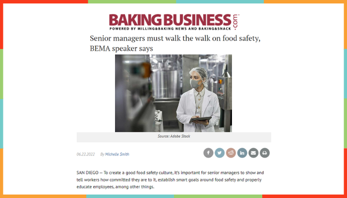 Senior managers must walk the walk on food safety, BEMA speaker says