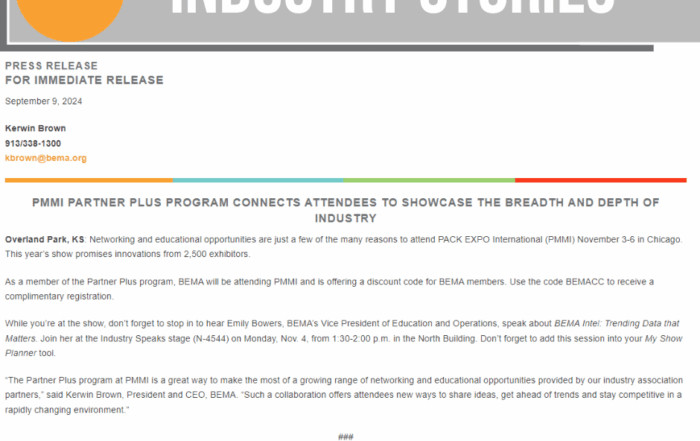 PMMI Partner Plus Program Connects Attendees to Showcase the Breadth and Depth of Industry