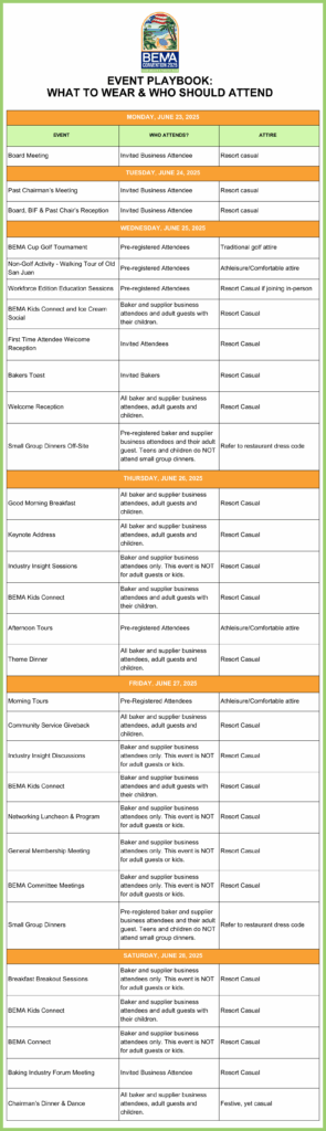 BEMA Convention 2025 Event Playbook